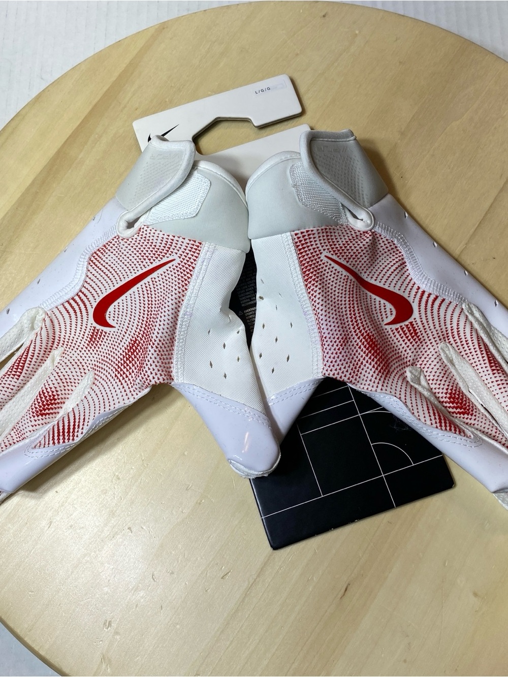 Nike Vapor Jet Youth Football Gloves White Red Size Large L/G/G New With Tags